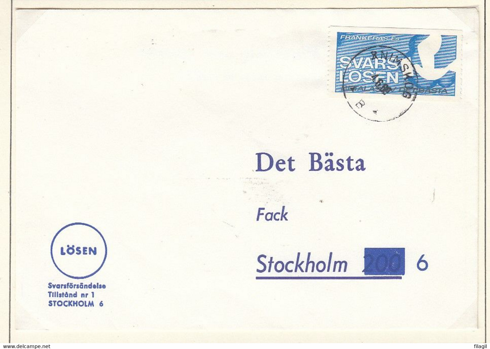 Brief Van Animskog Naar Stockholm - Lettres & Documents