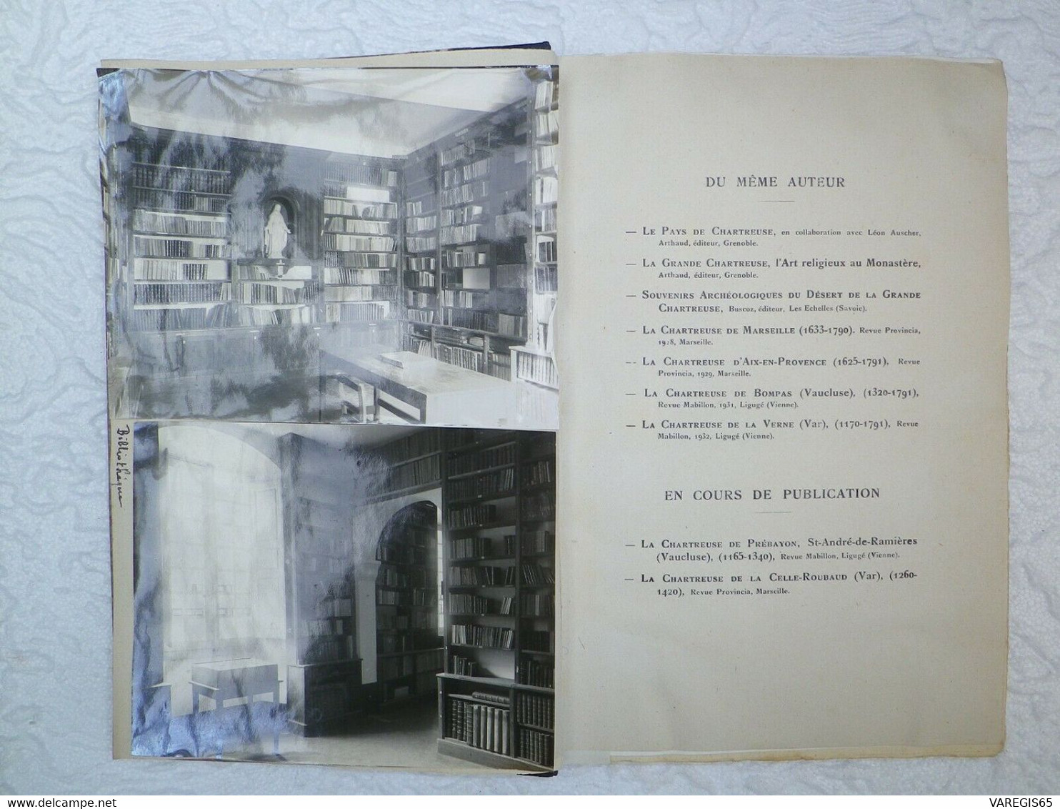 UNIQUE - CHARTREUSE DE N.D.DE MONTRIEUX ( VAR ) - MARC DUBOIS - EDITION ORIGINALE AVEC DOCUMENTS PERSONNELS - EX LIBRIS - Provence - Alpes-du-Sud