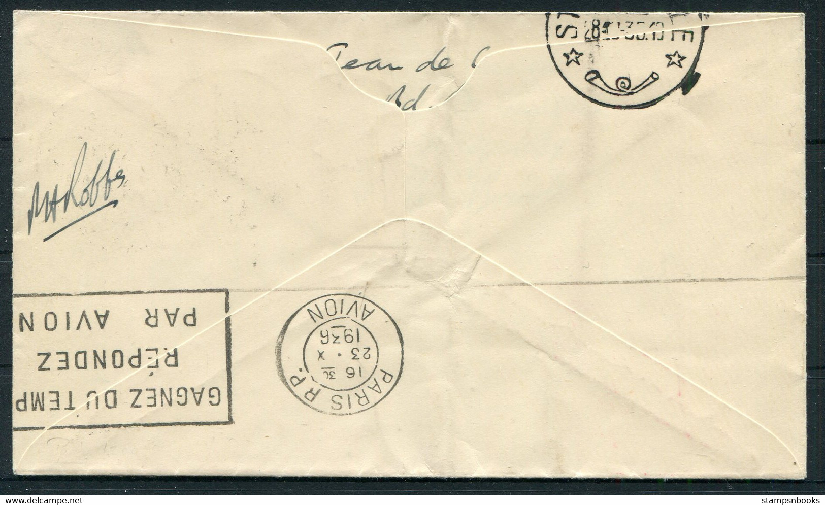 1936 (Oct 23rd) Croydon Aerodrome Air France / SABENA First Flight Airmail Cover - Stanleyville,Belgian Congo Via Paris - Covers & Documents