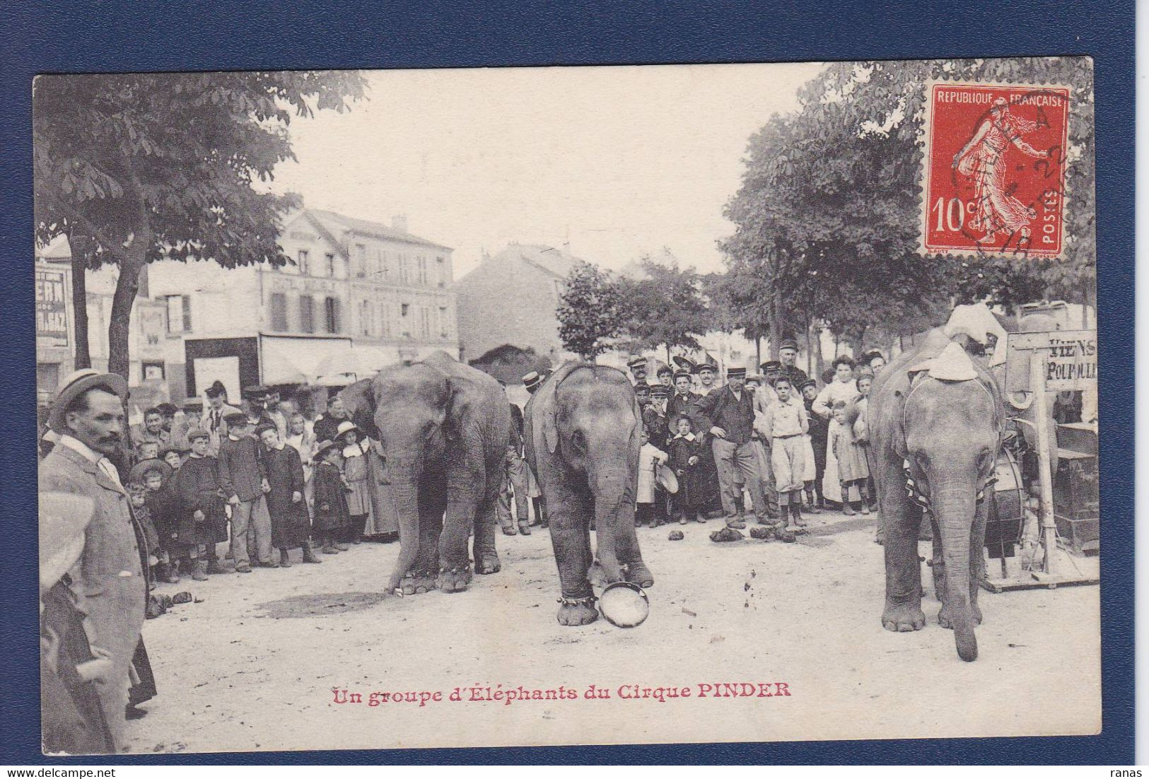 CPA Cirque éléphants Circus Cirk Circulé PINDER Dans Les Vosges - Circo