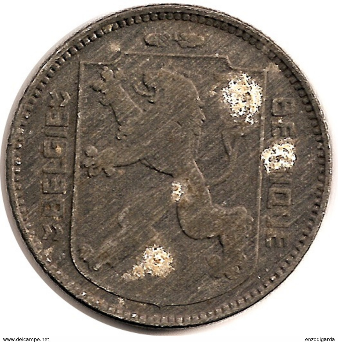 1 Franc – Belgique – 1944 – Légende Flamande – Zinc – Etat B – KM 128 - 1 Frank