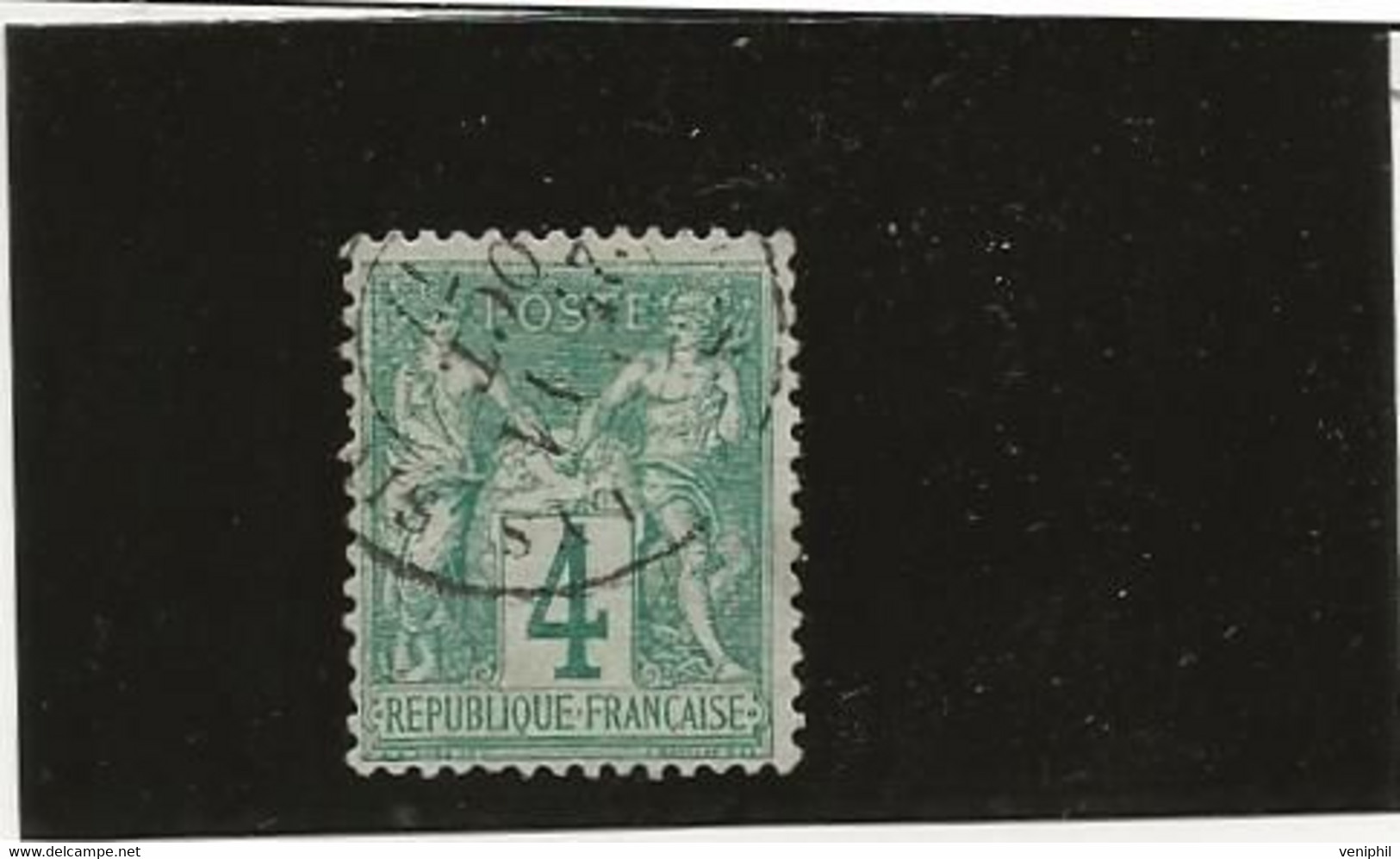 TYPE SAGE N° 63 OBLITERE -4 C VERT - ANNEE 1876 - COTE : 100 €  TB - 1876-1878 Sage (Type I)