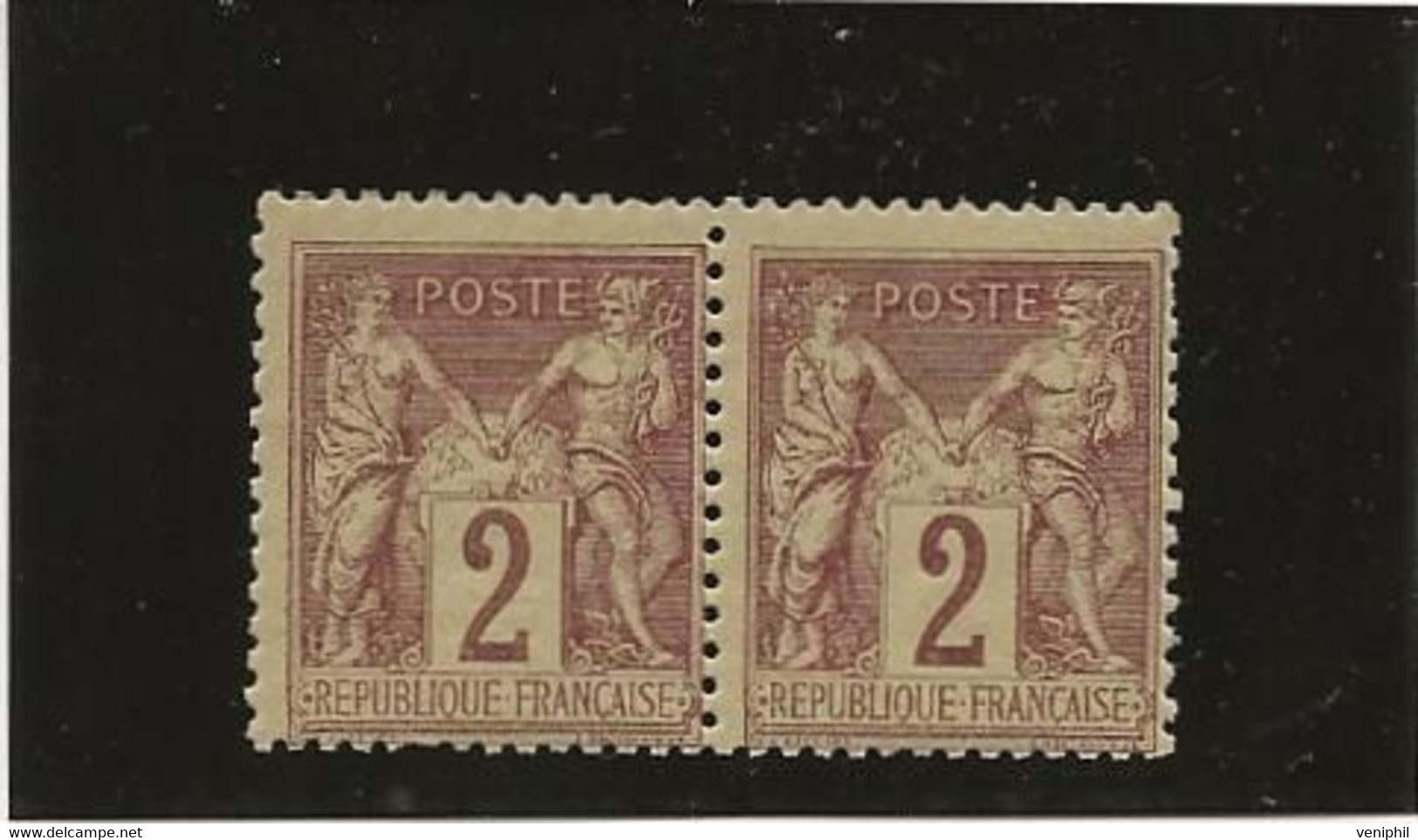 TYPE SAGE N° 85 PAIRE NEUVE SANS CHARNIERE - ANNEE 1877 - COTE : 40 € - 1876-1878 Sage (Tipo I)