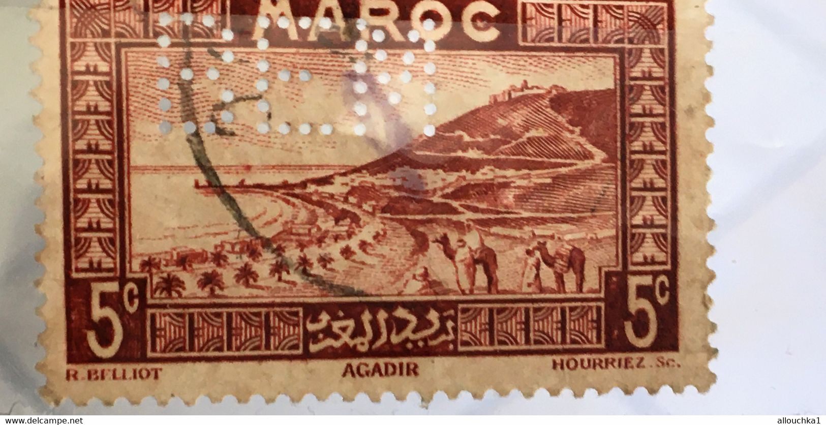 MAROC Protectorat Franc. STAMP TIMBRATO Perforé BEM -Perforés,Perfin Perfins,Perforatis,Perforato, Perforated, Perforata - Perfins