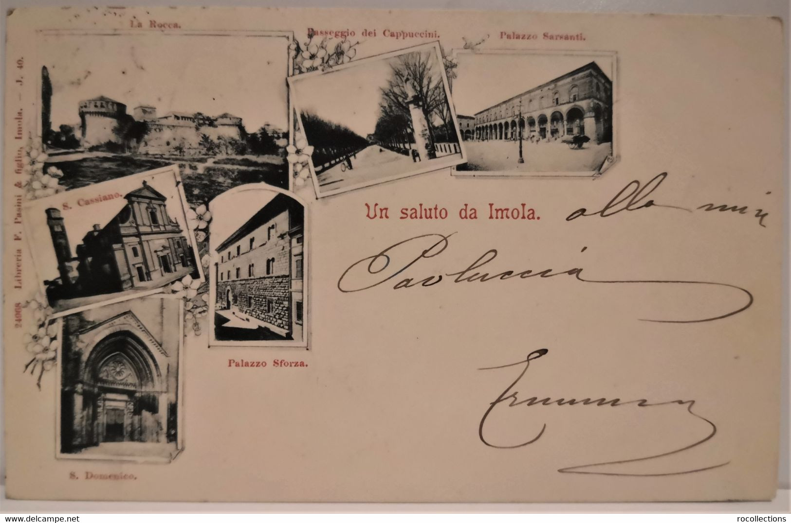 Italy Italia Postcard UN SALUTO DA IMOLA Multiview SHIPPED 1900 - Imola