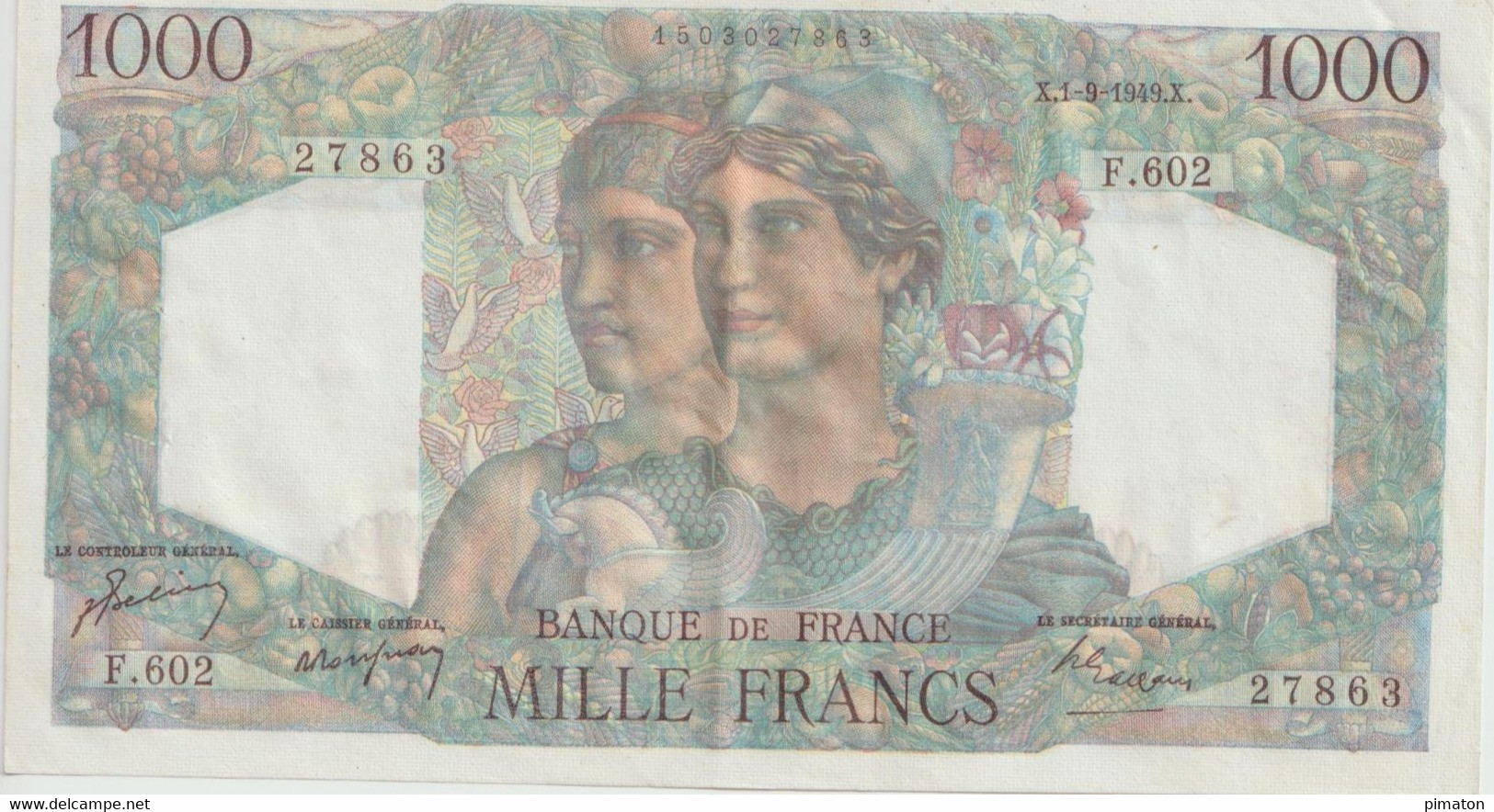 Billet De1000 Francs 01/09/1949 - 1 000 F 1945-1950 ''Minerve Et Hercule''