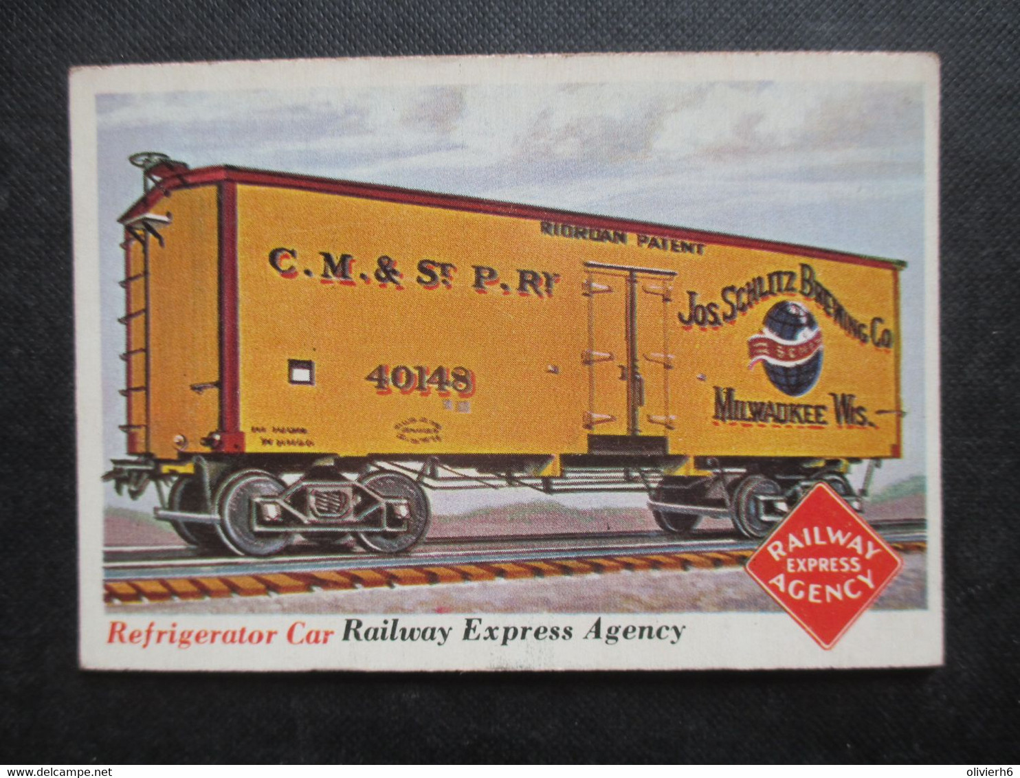 Trading Card - Chromo TOPPS RAILS & SAILS 1955 (V2105) REFRIGERATOR CAR (2 Vues) RAILWAY EXPRESS AGENCY N°37 - Motori