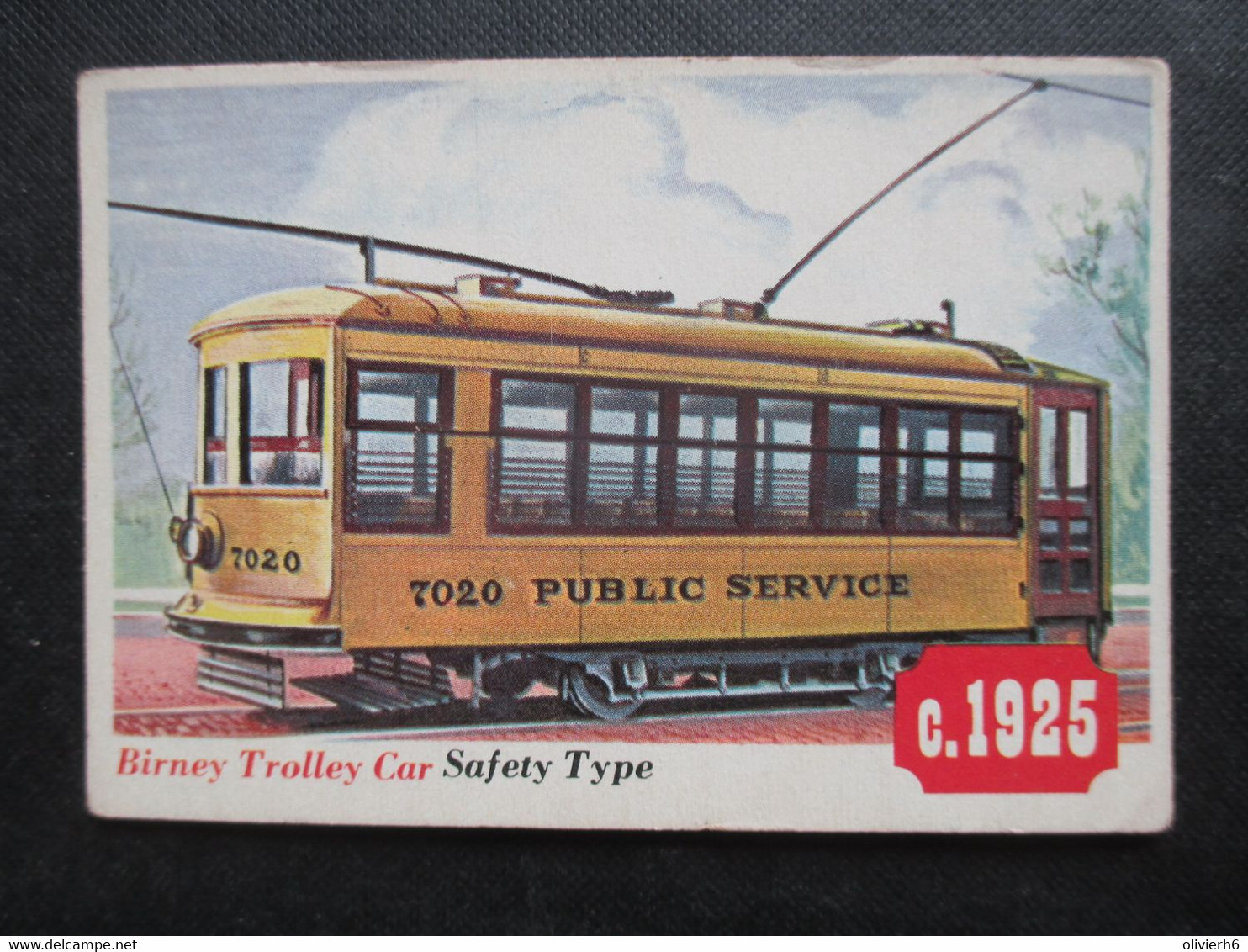 Trading Card - Chromo TOPPS RAILS & SAILS 1955 (V2105) BIRNEY TROLLEY CAR (2 Vues) SAFETY TYPE N°46 - Motori