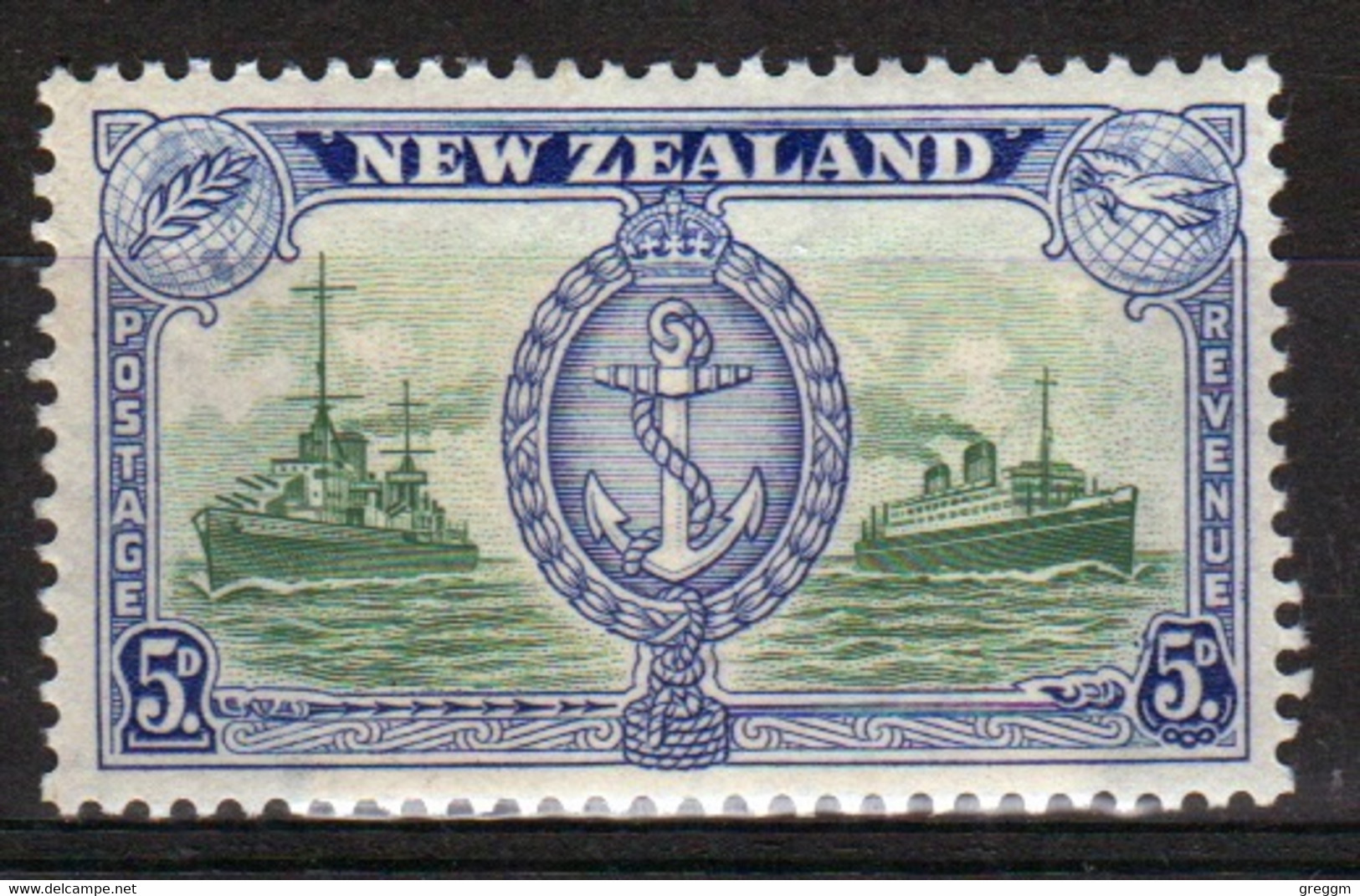 New Zealand 19486  single 5d  Stamp From The Set Issued To Celebrate Peace In Mounted Mint. - Neufs