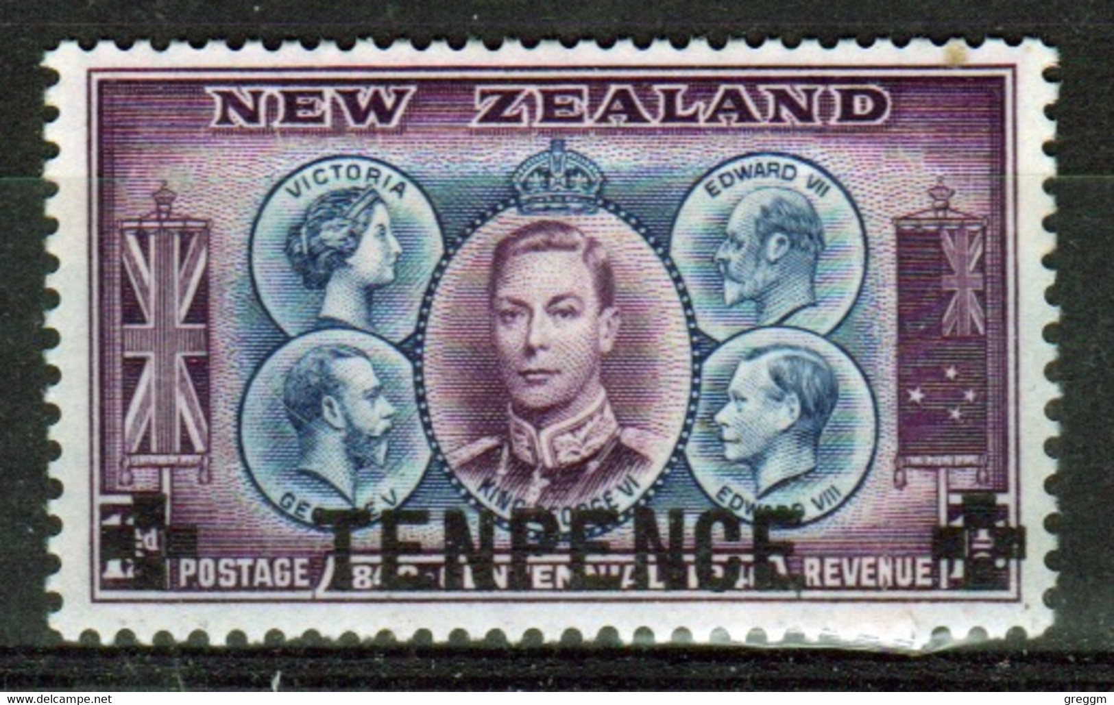 New Zealand 1944  single 10d Overprint  Stamp In Mounted Mint. - Neufs