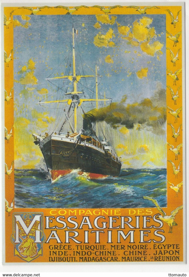 Compagnie Des Messageries Maritimes  - Cargo-Boats Francais  - Publicité  - CPM - Commerce