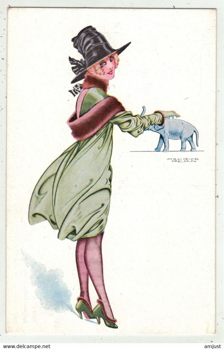 Illustrateurs Signés  // Maurice Pepin //  Femme Et Son éléphant - Pepin