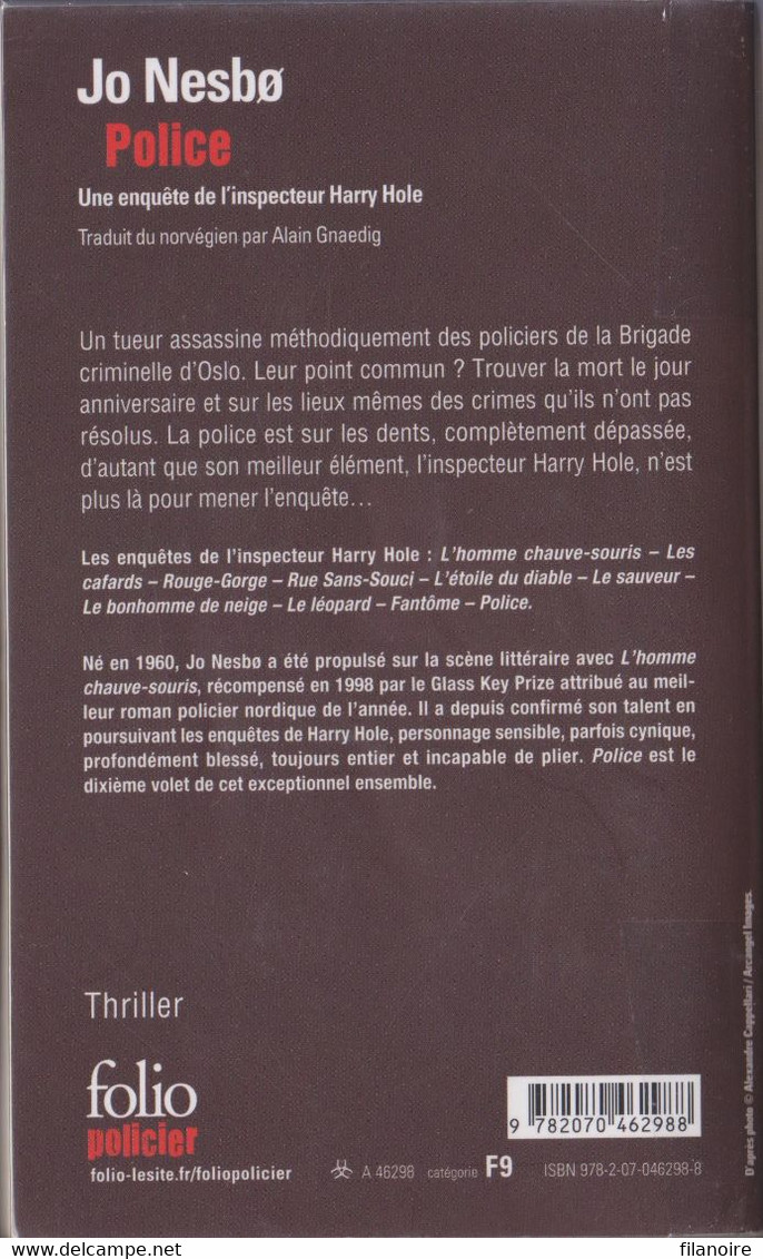 Jo NESBO Police Folio Policier (2015) - NRF Gallimard