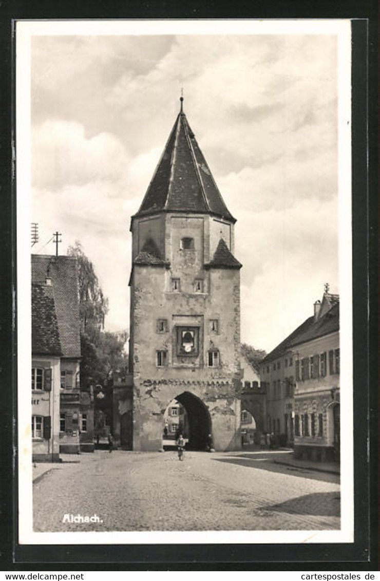 AK Aichach, Blick Zum Unteren Tor - Aichach