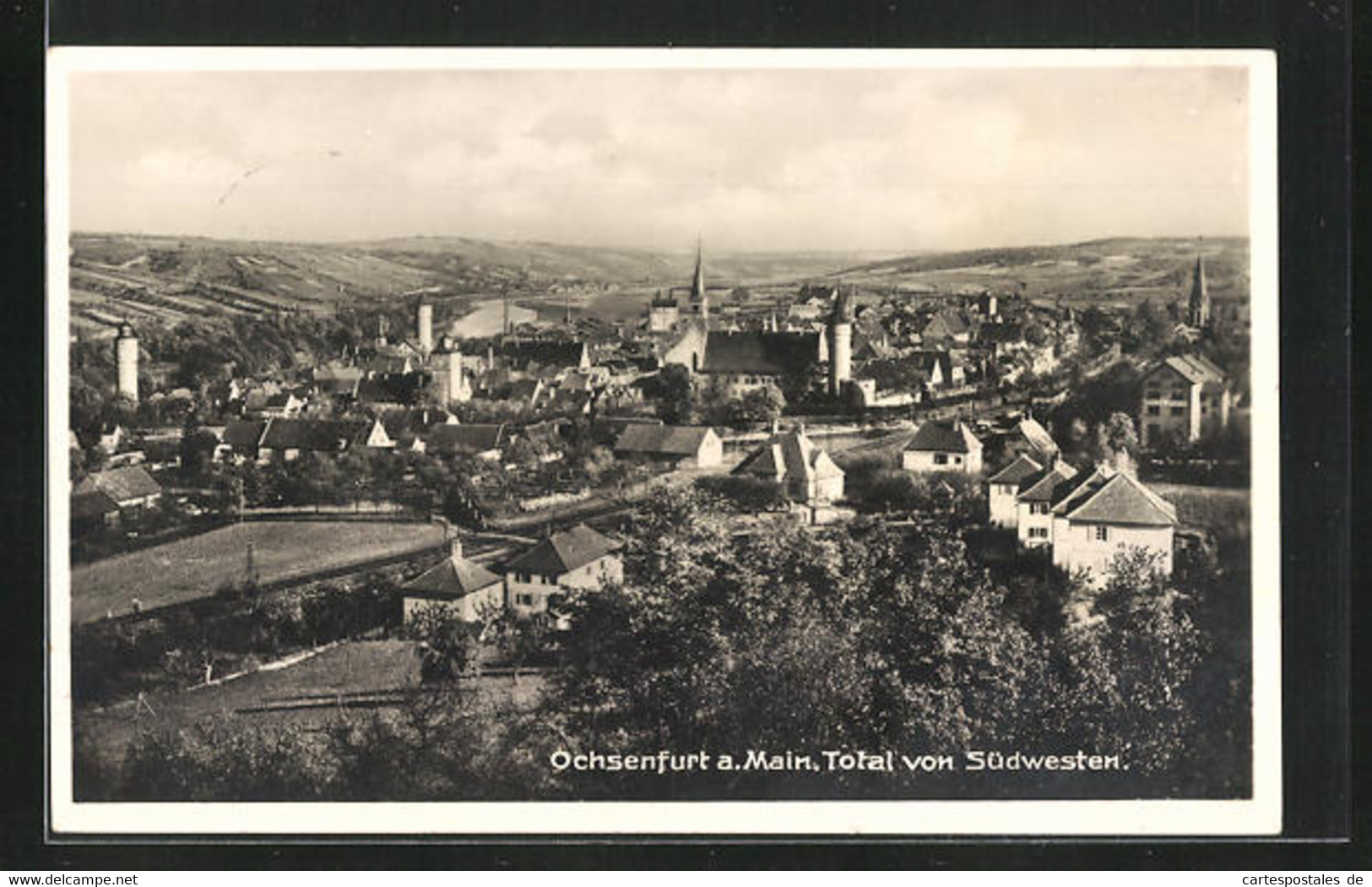 AK Ochsenfurt Am Main, Blick Auf Die Stadt Von Südwesten Aus - Ochsenfurt