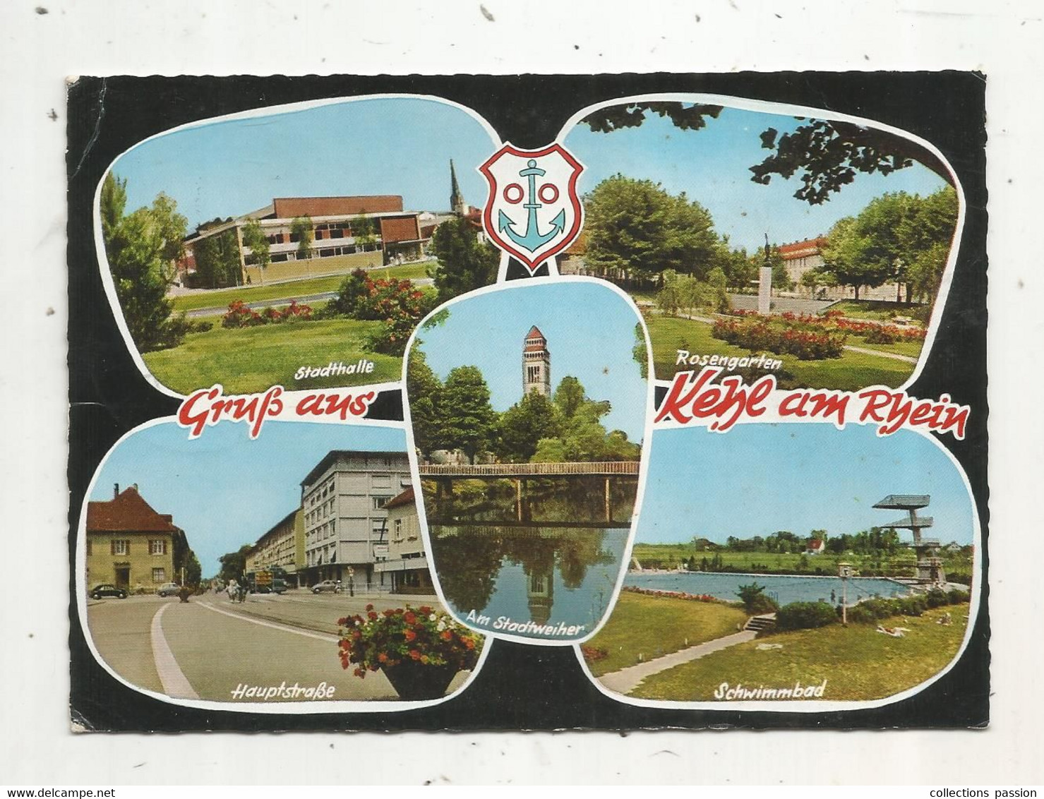 JCR , Cp,  Allemagne , Gruss Aus KEHL Am RHEIN , Multi Vues ,multi Vues , Voyagée 1968 - Kehl