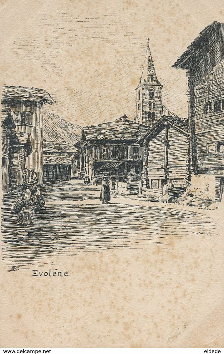 Evolene  Art Card Dessin  Undivided Back Avant 1903 - Evolène