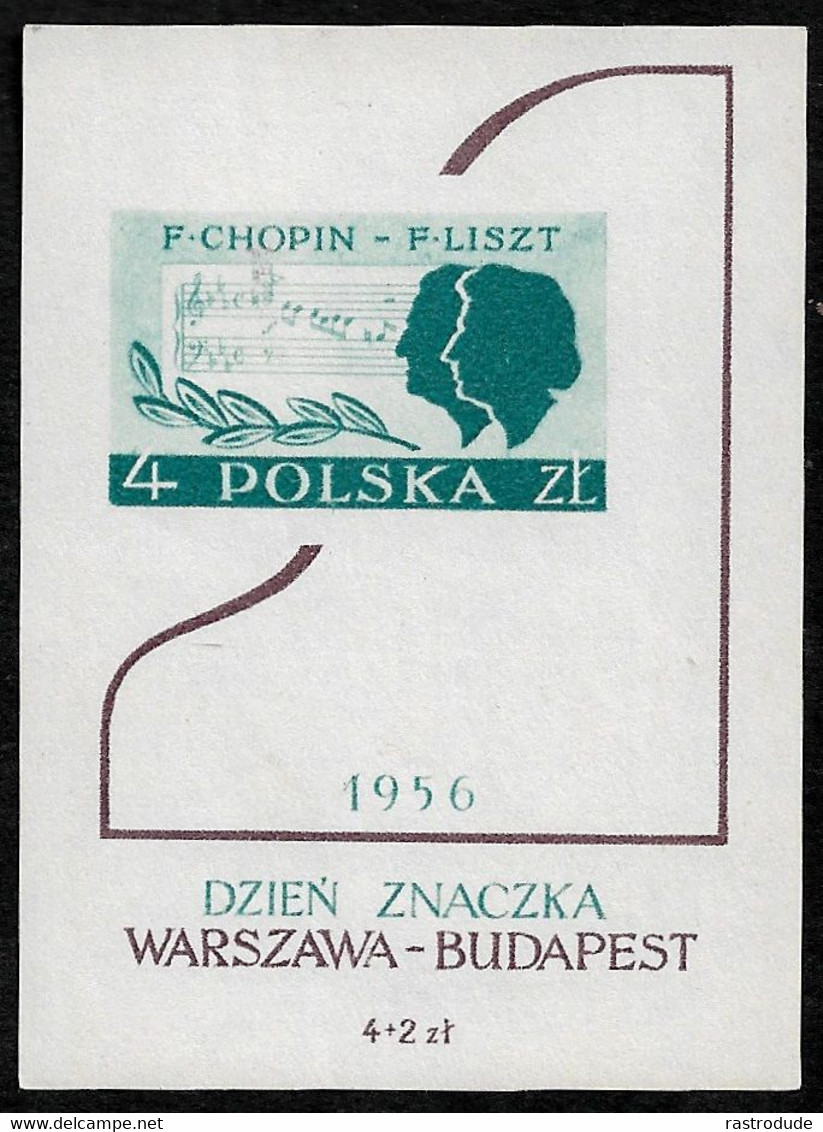 1956 POLEN POLAND - CHOPIN BLOCK Mi.19 MNH ** - CAT. €28 - Blocs & Feuillets