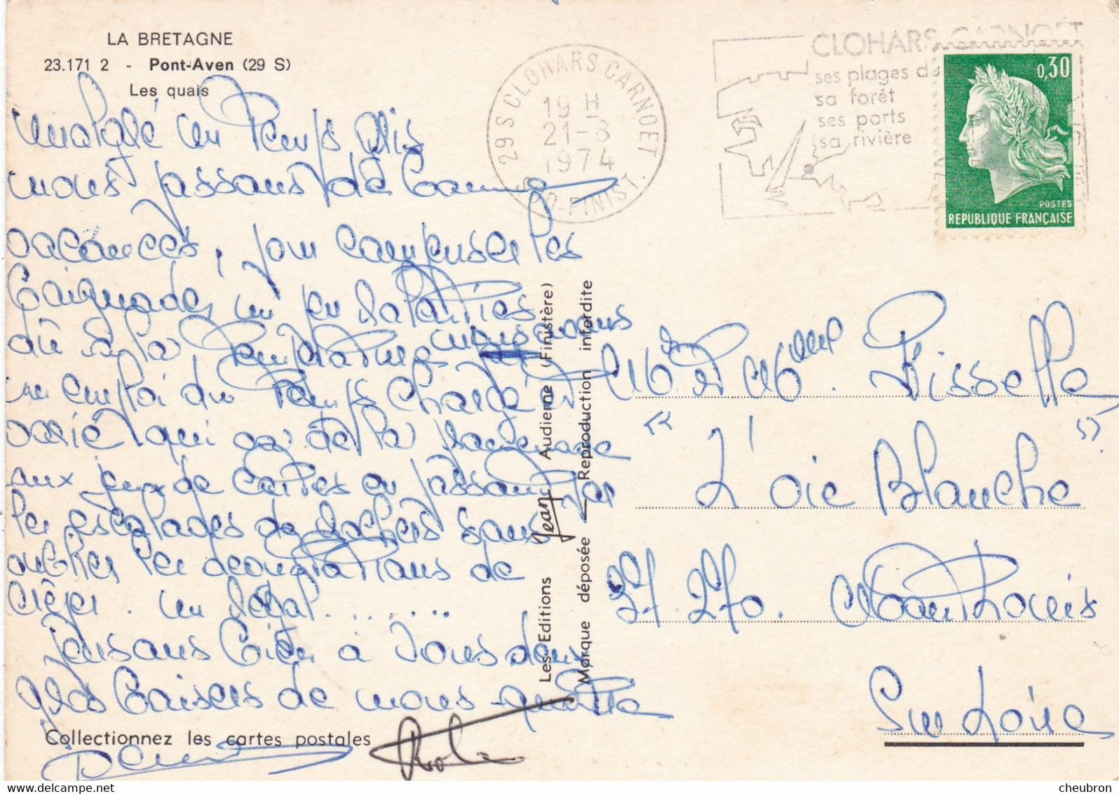 29. PONT AVEN. LES QUAIS. ANNEE 1974 + TEXTE - Pont Aven