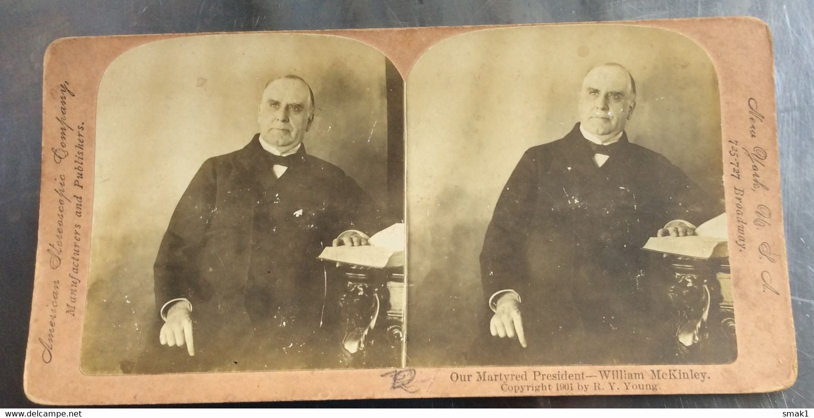 Photography > Stereoscopes - Side-by-side Viewers OUR PRESIDENT -WILLIAM McKINLEY  COPYRIGHT 1901. BY R.Y.YOUNG - Stereoscopes - Side-by-side Viewers