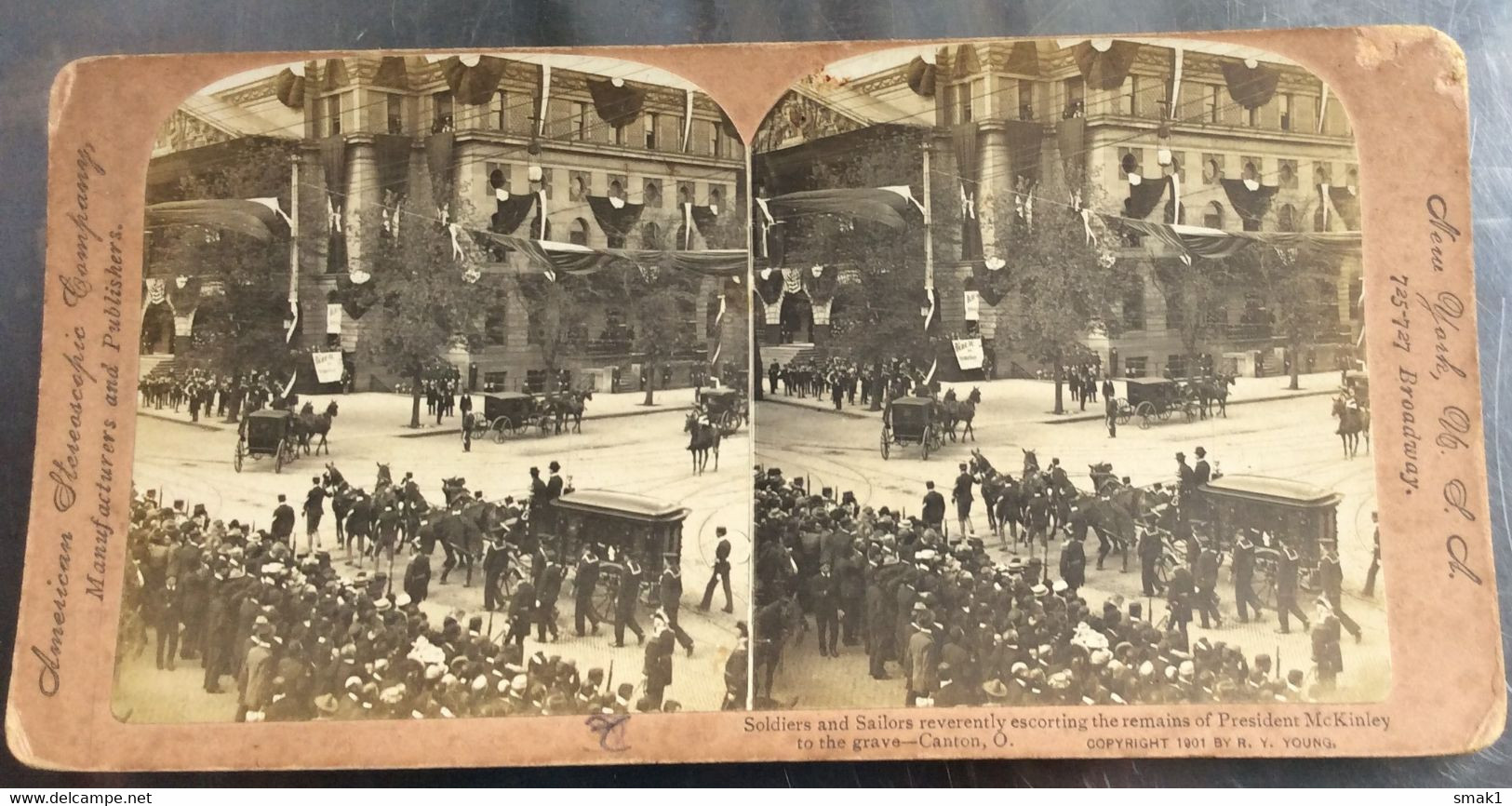 Photography > Stereoscopes - Side-by-sideSOLDIERS SAILORS-CANTON PRESIDENT -WILLIAM McKINLEY COPYRIGHT 1901.BY R.Y.YOUNG - Stereoskope - Stereobetrachter