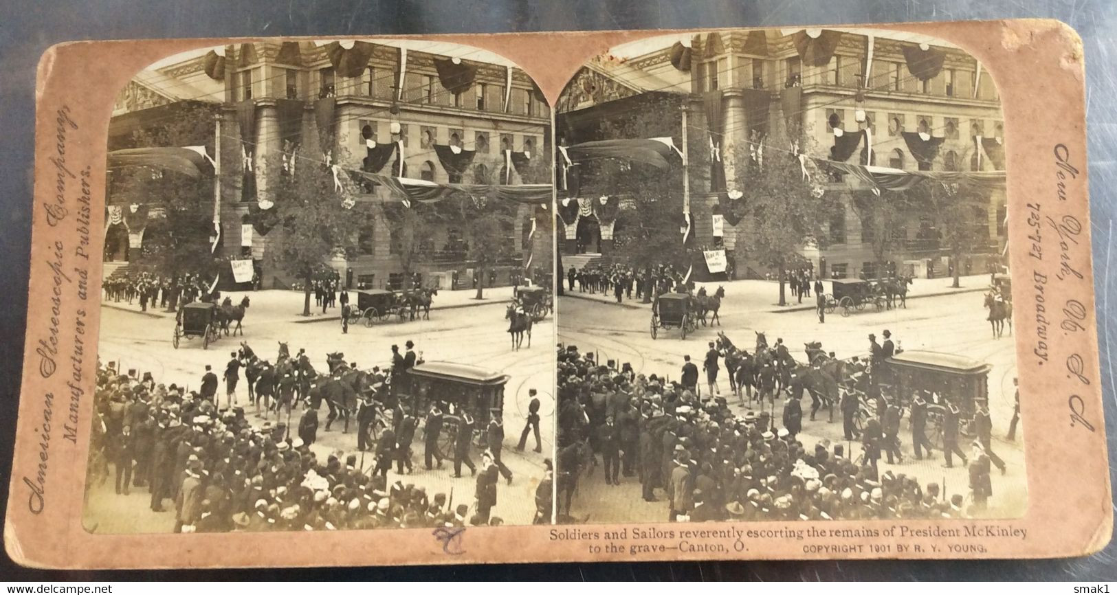 Photography > Stereoscopes - Side-by-sideSOLDIERS SAILORS-CANTON PRESIDENT -WILLIAM McKINLEY COPYRIGHT 1901.BY R.Y.YOUNG - Stereoscopes - Side-by-side Viewers