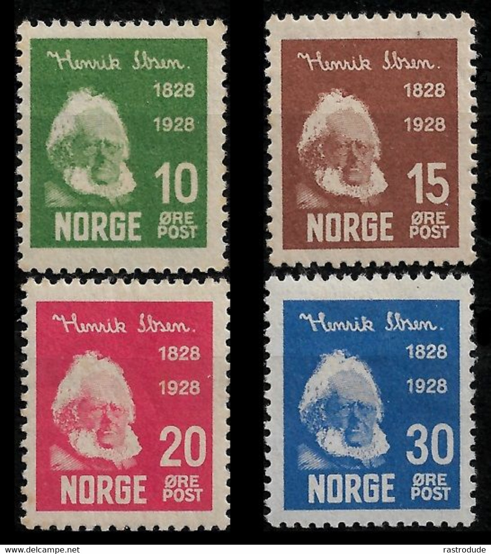 1928 POLEN POLAND - HENRIK IBSEN UNGEBRAUCHT Mi.Nr. 137-140  CAT.€60 - Unused Stamps