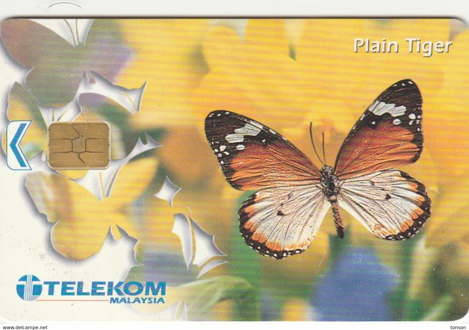 Malaysia, MLS-C-AX, Butterflies, Plain Tiger, 2 Scans.    AX - Small Chip Type   Please Read - Farfalle