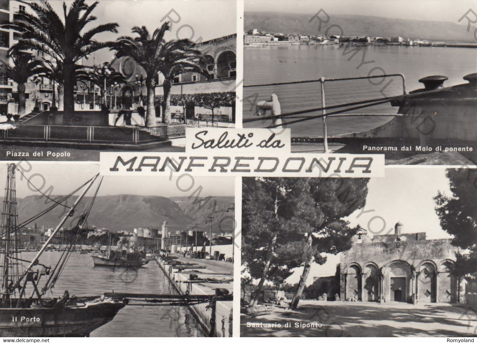 CARTOLINA  SALUTI DA MANFREDONIA,PUGLIA,MARE,SOLE,MEMORIA,STORIA,CULTURA,BELLA ITALIA,IMPERO ROMANO,VIAGGIATA 1965 - Manfredonia