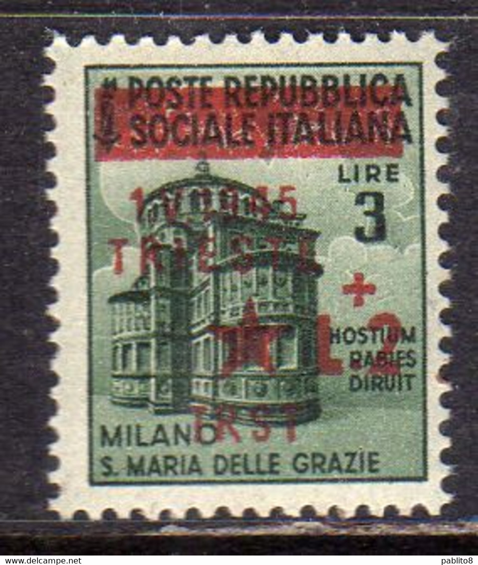 OCCUPAZIONE JUGOSLAVA DI TRIESTE 1945 LIRE 2 SU 3  MNH - Occ. Yougoslave: Fiume