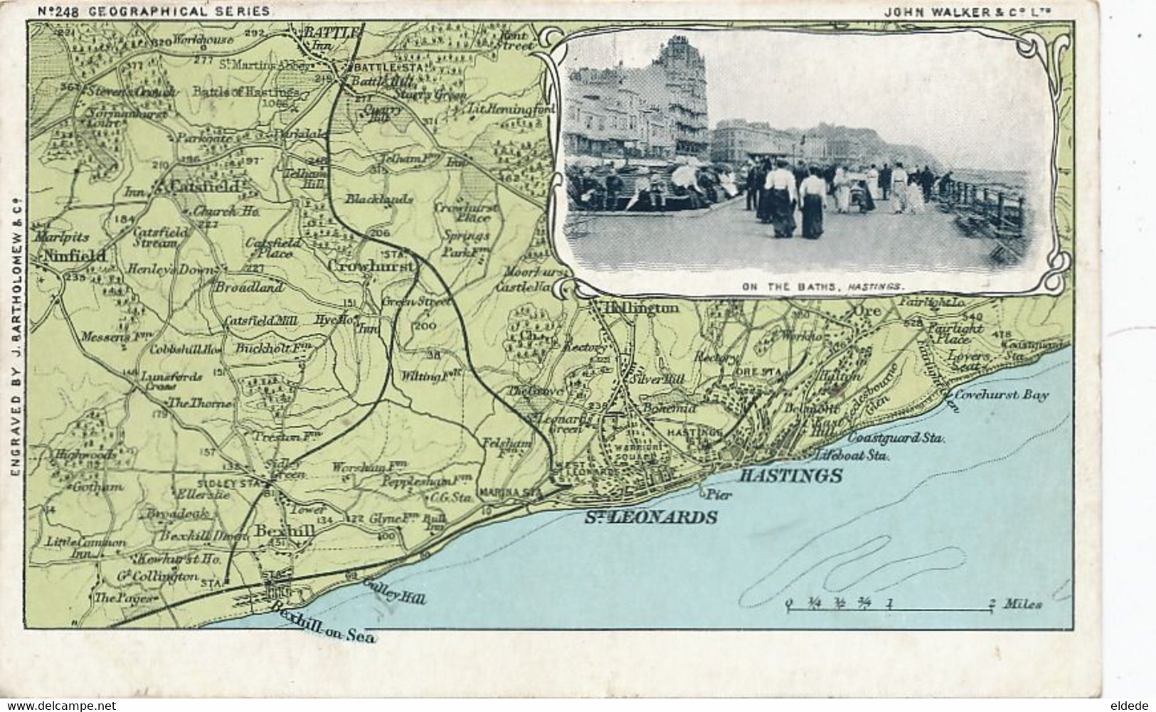 Map Hastings St Leonards Etc Bexhill Carte Geographique - Hastings