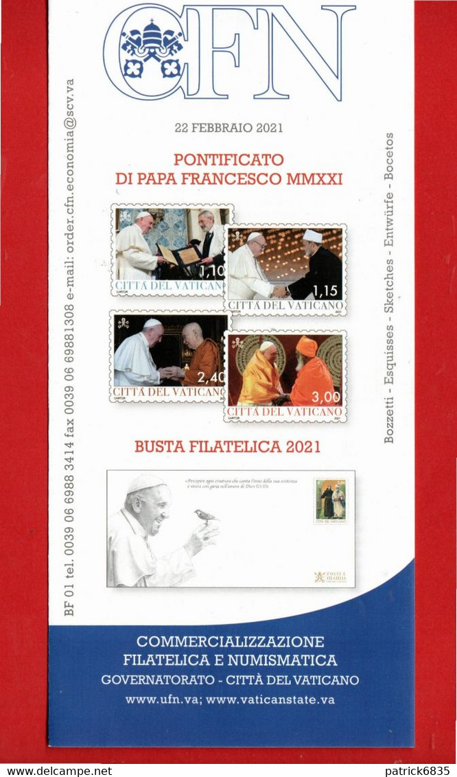 VATICANO - 2021 - Bollettino Ufficiale - Pontificato Papa Francesco MMXXI - Busta Filatelica. 22/02/2021. - Brieven En Documenten