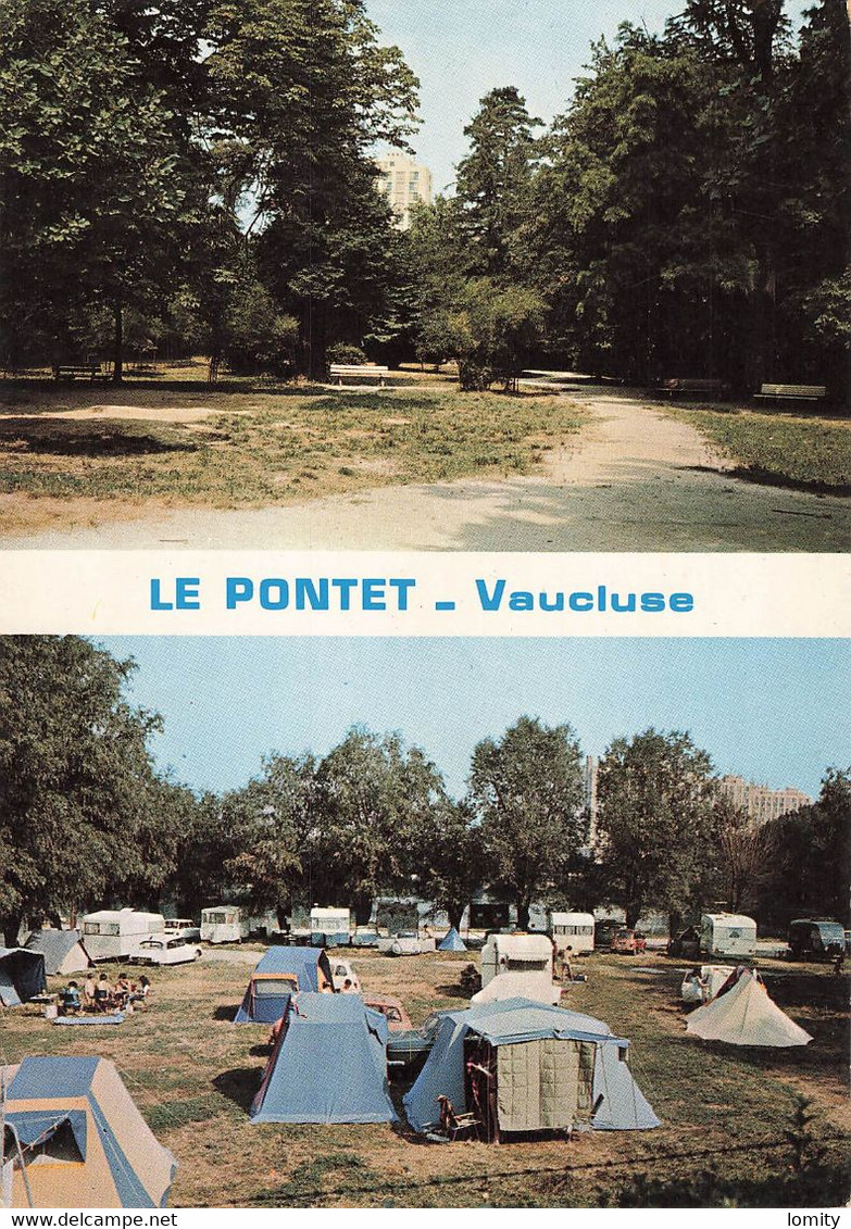 84 Le Pontet Le Camping Le Jardin Public , Voiture Auto Citroen DS Volkswagen Coccinelle - Le Pontet