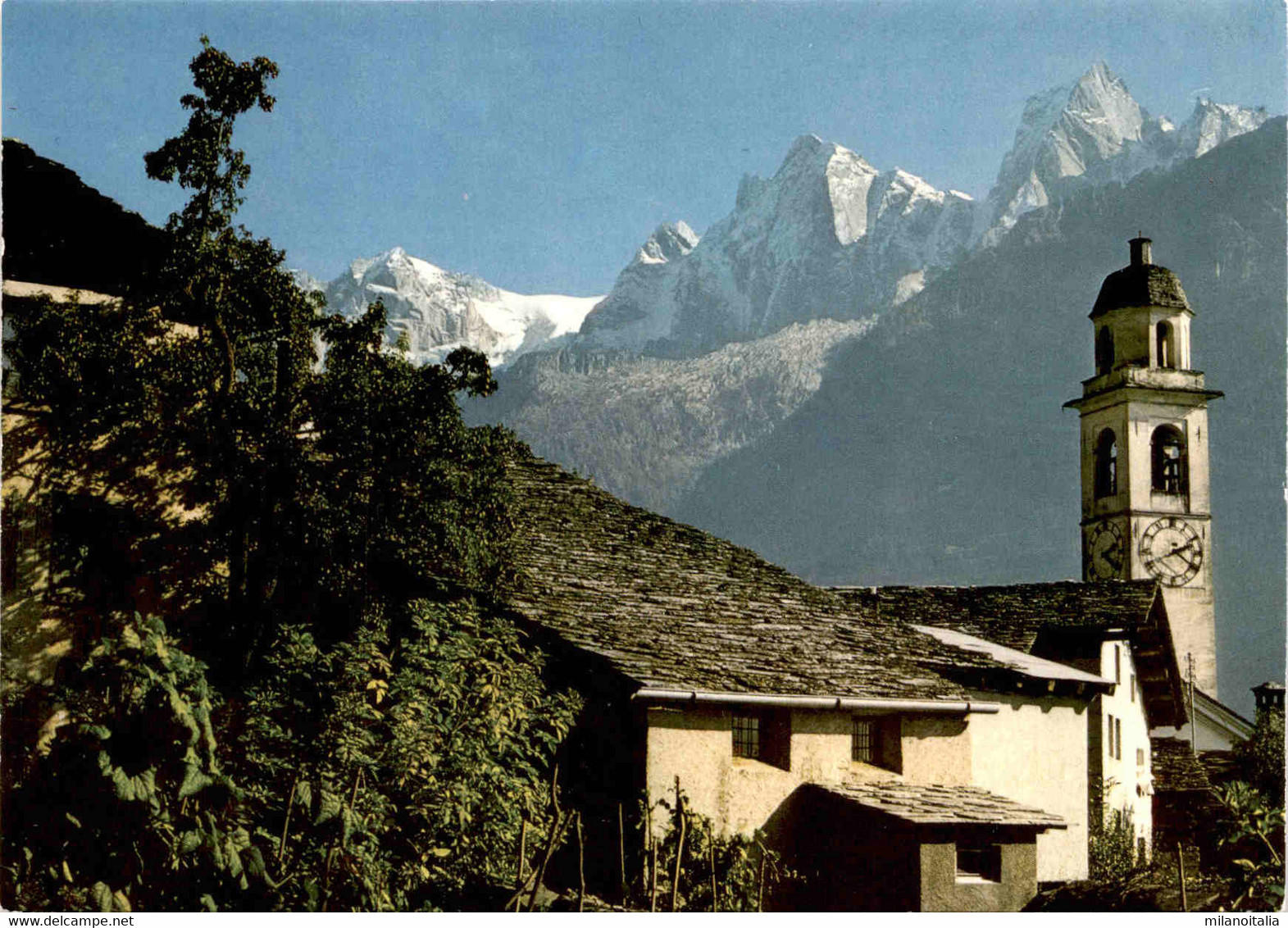 Soglio, Dorfpartie Mit Kirche (44/504) - Soglio