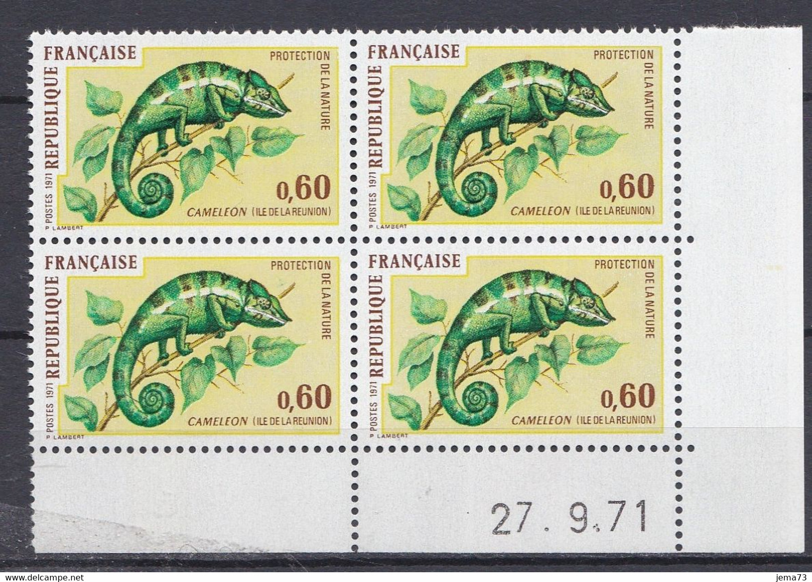 N° 1692 Protection De La Nature : Beau Bloc De 4 Timbres Neuf Impeccable Coins Datés 17.9.71 - 1970-1979