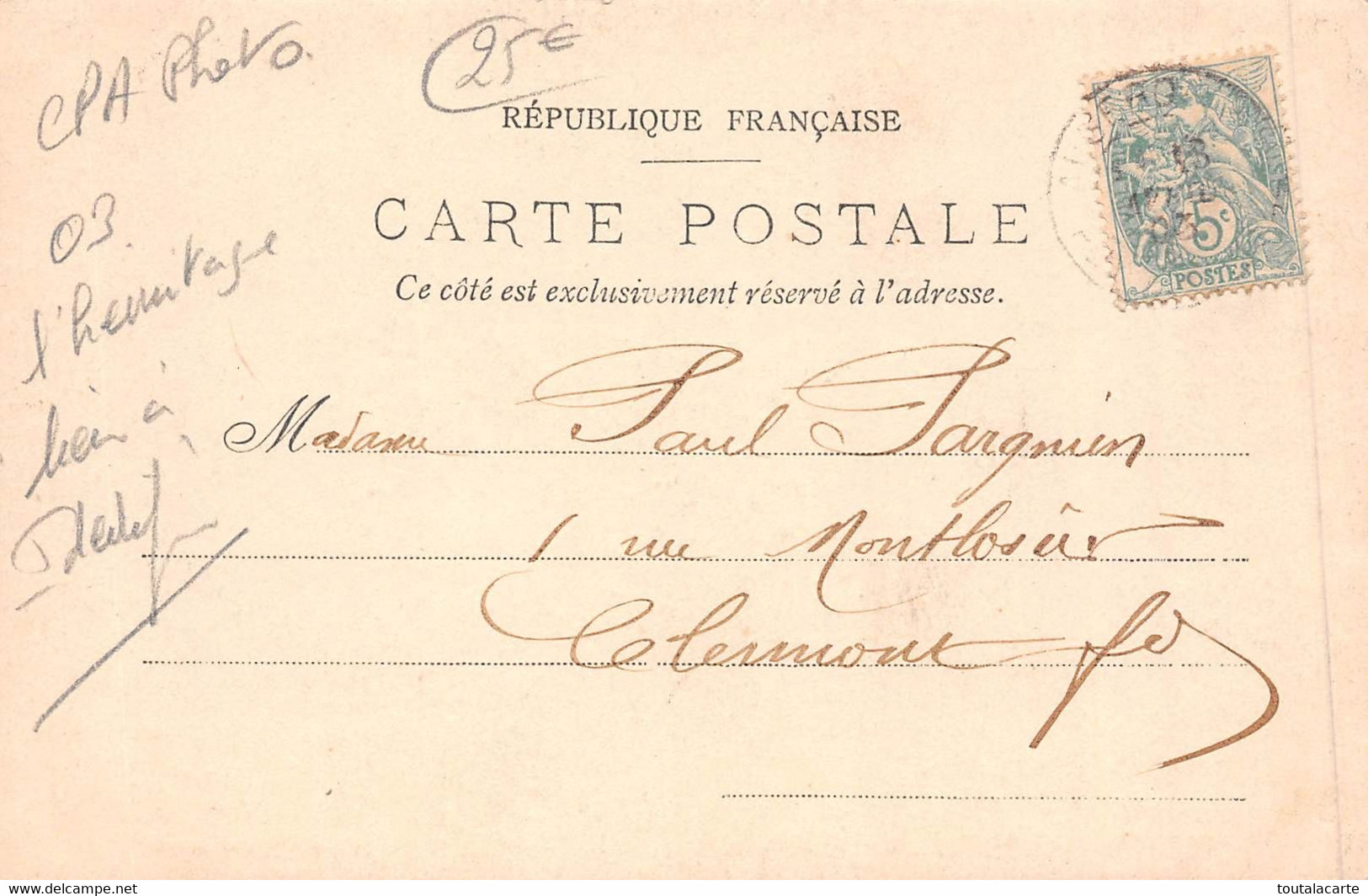 CARTE  PHOTO 42 NOIRETABLE HERMITAGE  1903 - Noiretable