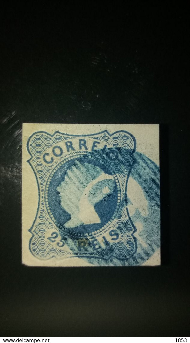 D.MARIA II - MARCOFILIA - 1ªREFORMA (110) VALENÇA DO MINHO EM COR AZUL - Used Stamps