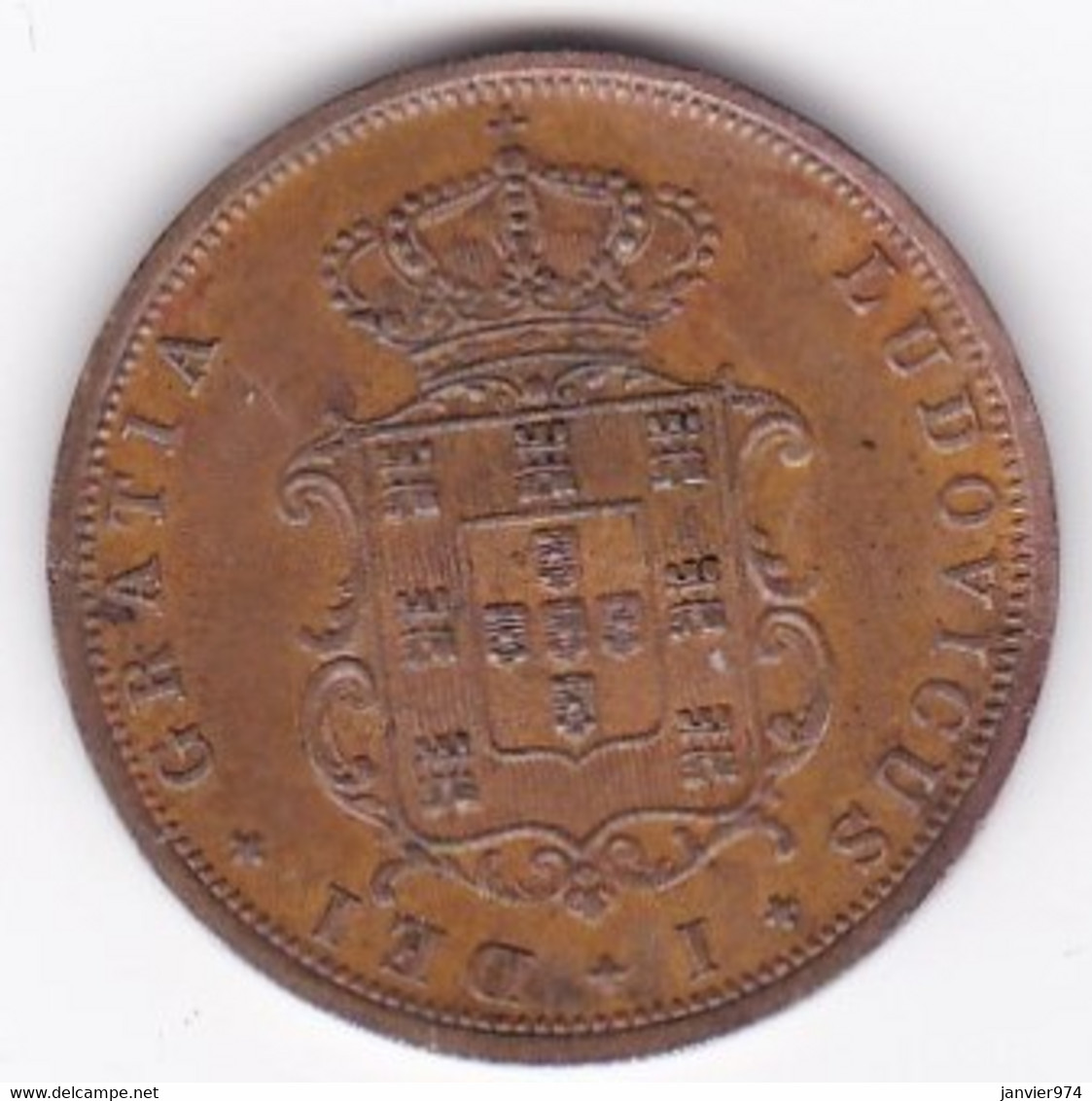 Portugal 5 Reis 1875 , Louis I , En Cuivre, KM# 513 - Portugal