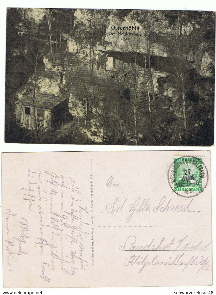 Ansichtskarte Von Der Osterhöhle Bei ISulzbach-Rosenberg, Gelaufen 1925 - Sulzbach-Rosenberg