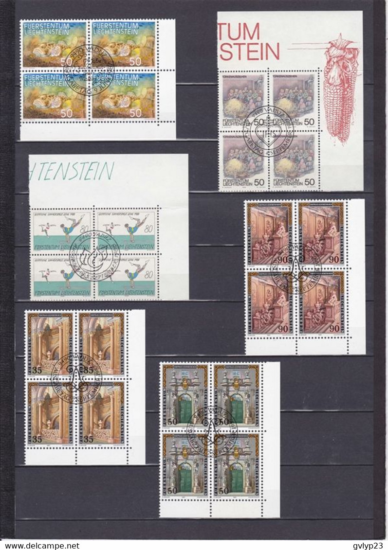 UN LOT DE 74 BLOCS DE 4 OBLITéRéS/296 TIMBRES/ 1/20° COTE/ 1986-1990 - Sammlungen