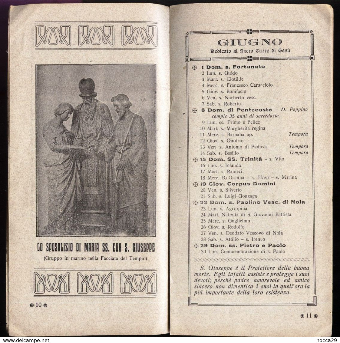 SAN GIUSEPPE VESUVIANO - CALENDARIO OMAGGIO DEL SANTUARIO DI S.GIUSEPPE AI BENEFATTORI DEL 1930 (STAMP63) - Grand Format : 1921-40