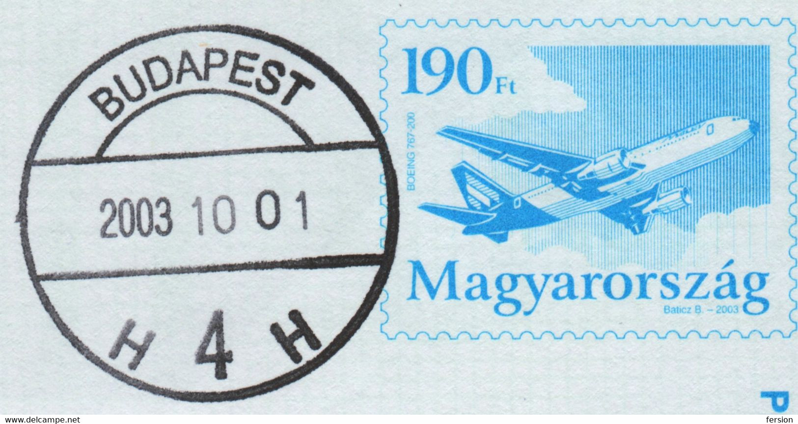 BOEING 737 MALÉV Airplane Airliner 2003 Hungary AIR MAIL PAR AVION Postal Stationery 190 Ft Cover Letter Envelope FDC - Covers & Documents