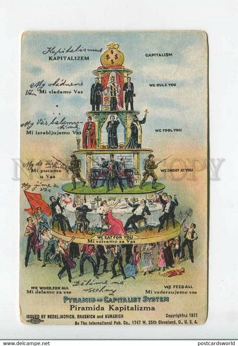 435882 USA Capitalism Pyramid Revolutionary Vintage Postcard - Sonstige & Ohne Zuordnung