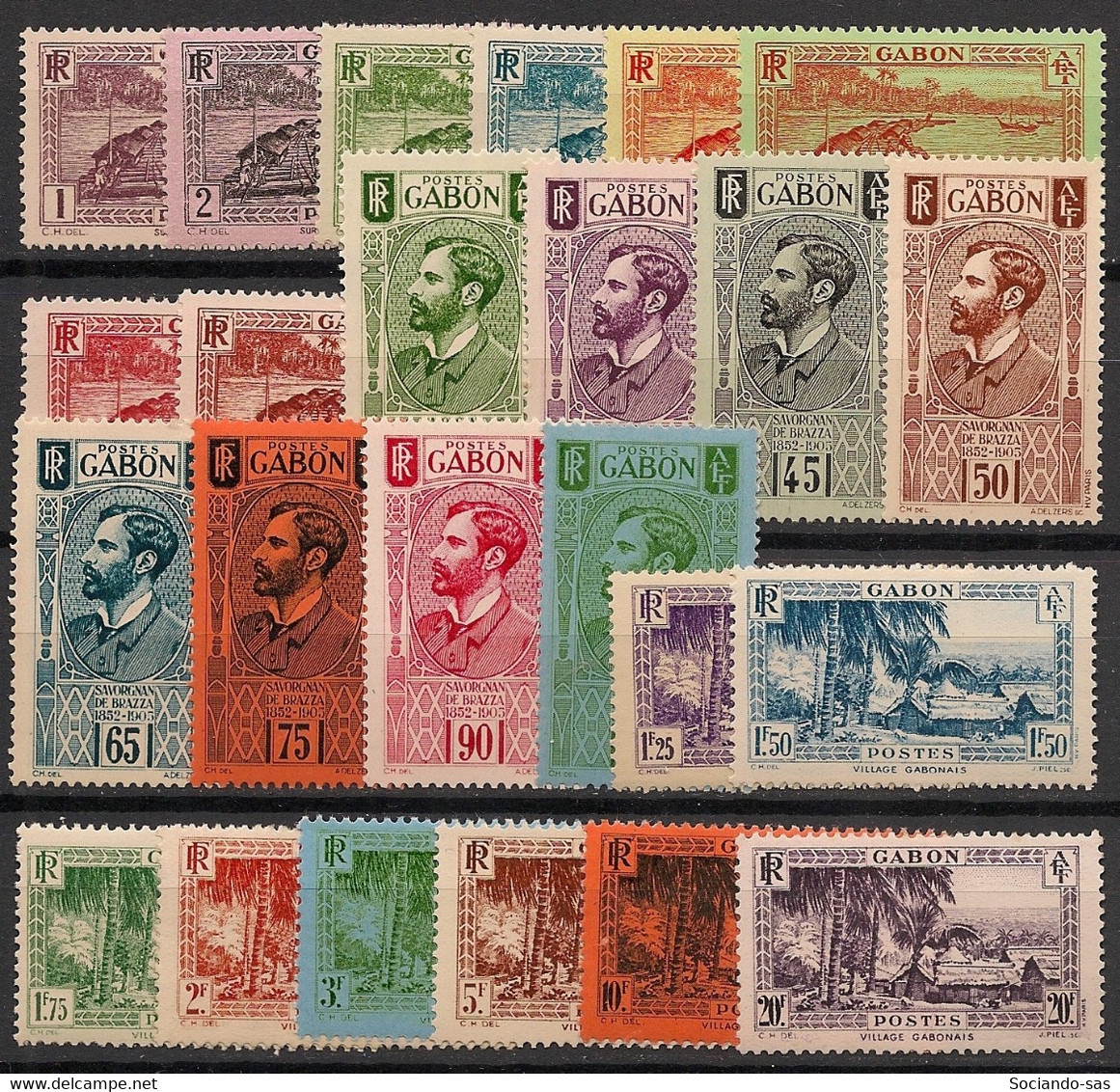 Gabon - 1932-33 - N°Yv. 125 à 146 - Série Complète - Neuf * / MH VF - Neufs