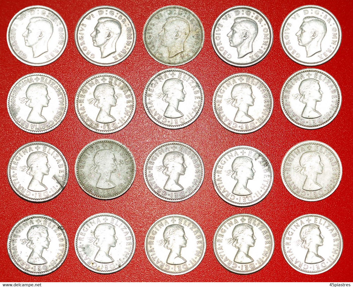 • SET 20 COINS: UNITED KINGDOM ★ 6 PENCE 1947-1967! LOW START ★ NO RESERVE! - M. Sammlungen