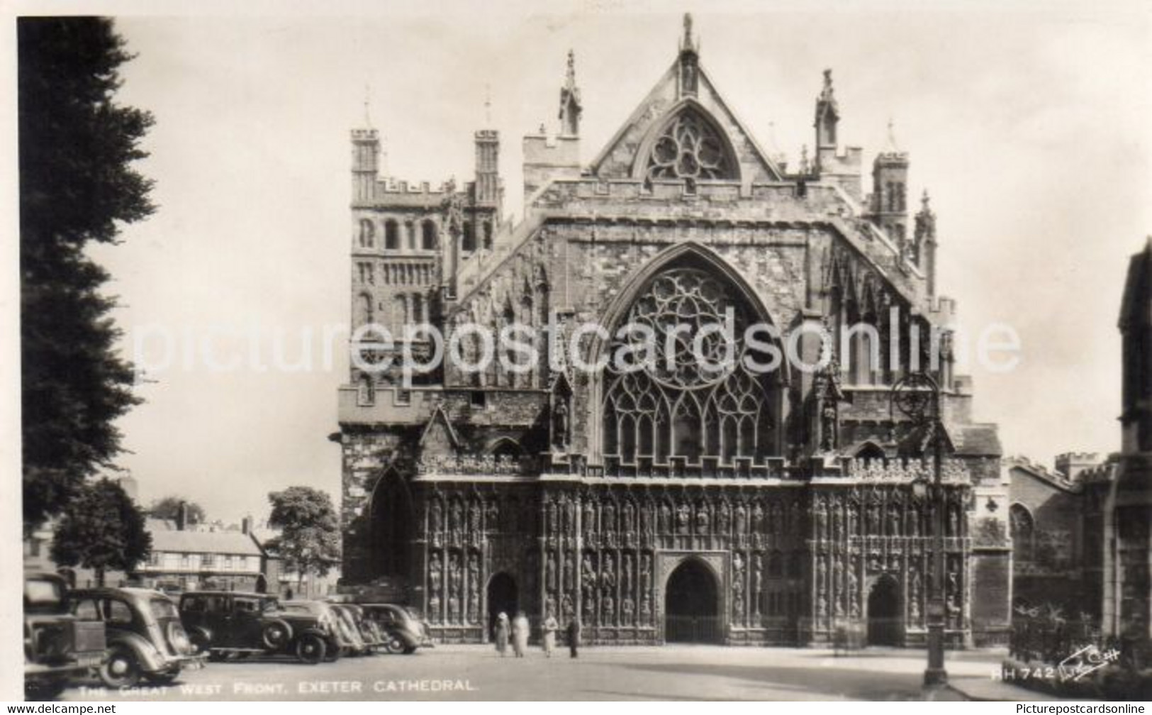 THE GREAT WEST FRONT EXETER CATHEDRAL OLD R/P POSTCARD DEVON - Exeter