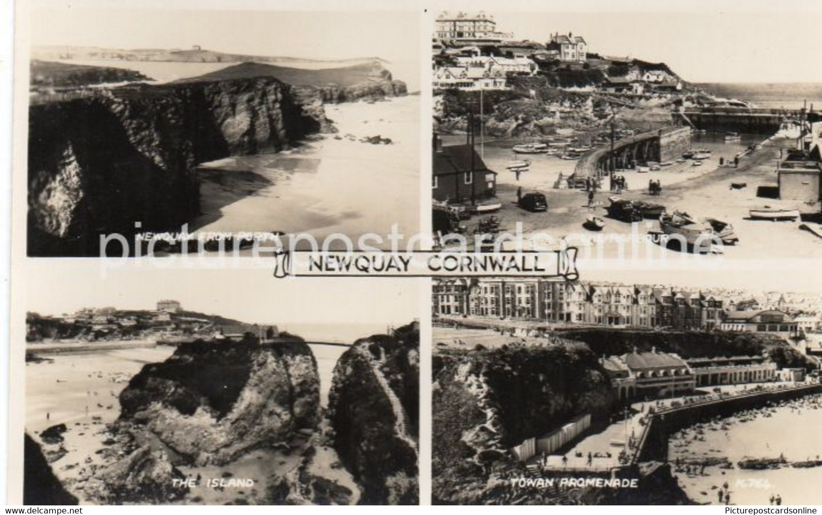 NEWQUAY MULTIVIEW OLD R/P POSTCARD CORNWALL - Newquay