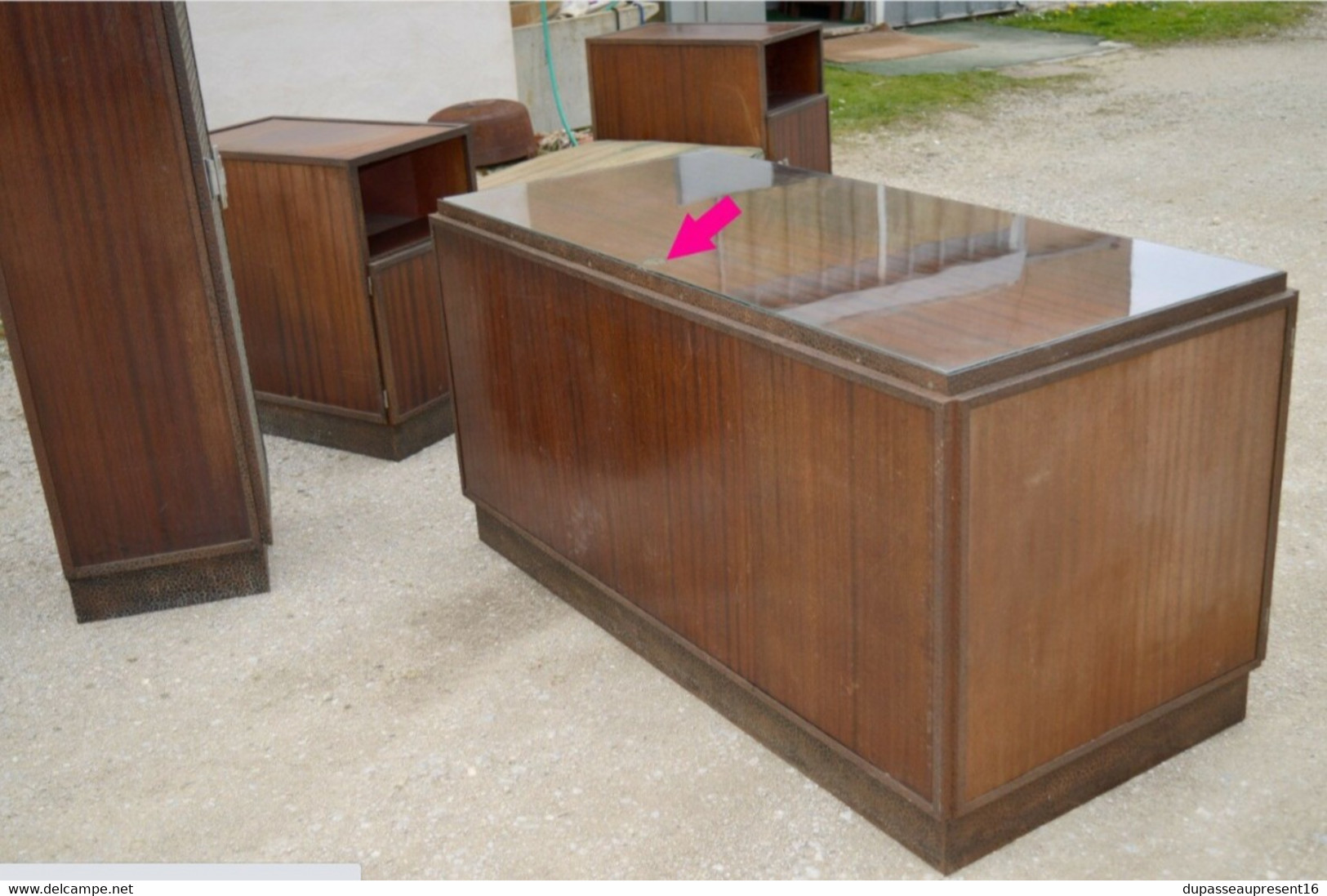 *EXCEPTIONNEL ENSEMBLE BUREAU ART DECO FER FORGE PIECE UNIQUE BANQUETTE PORTES E