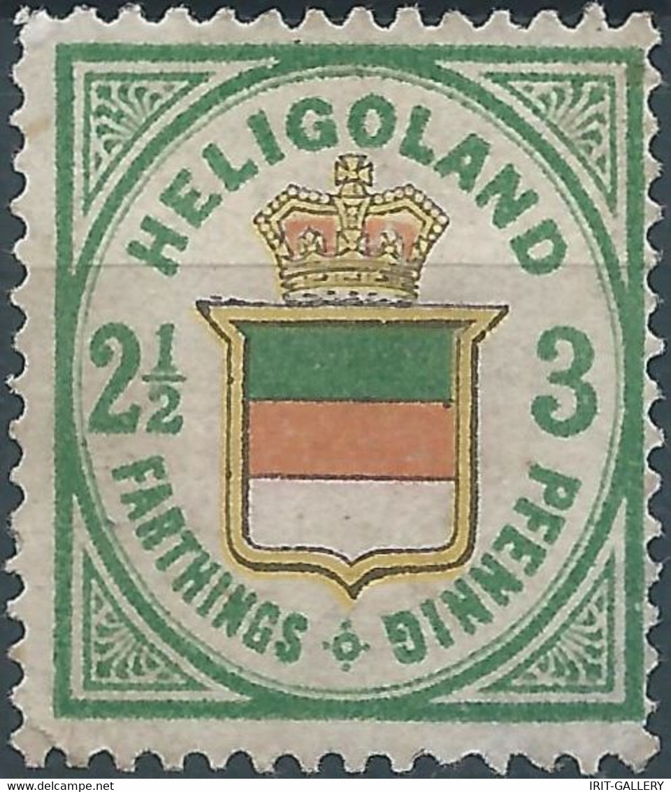 Germany,Helgoland,1876 Coat Of Arms,2½/3F/Pfg ,Perf: 13½ X 14½ Mint,Value:€200.00 - Héligoland