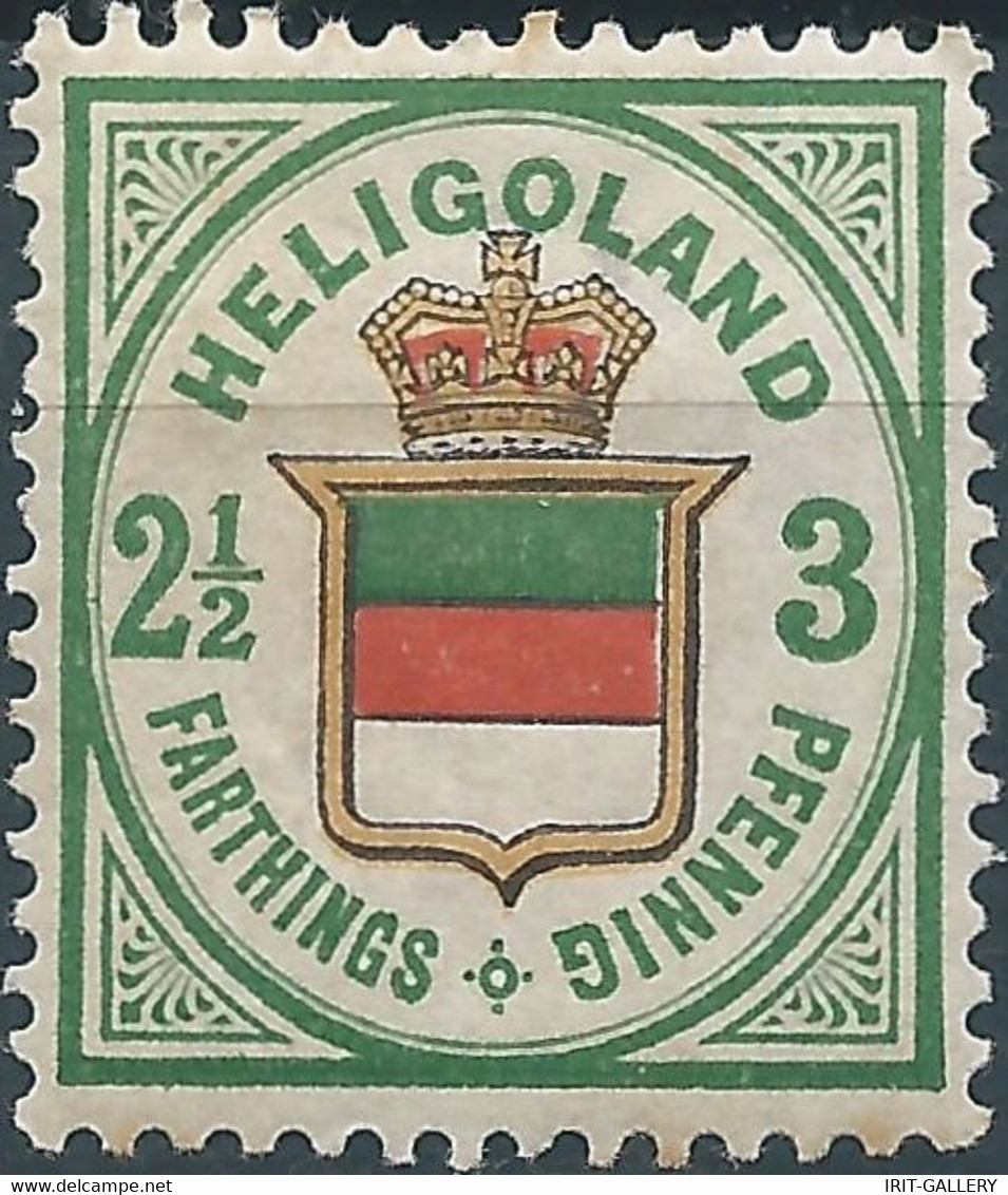 Germany,Helgoland,1876 Coat Of Arms,2½/3F/Pfg ,Perf: 13½ X 14½ - Hinged,Gum,Value:€200.00 - Héligoland